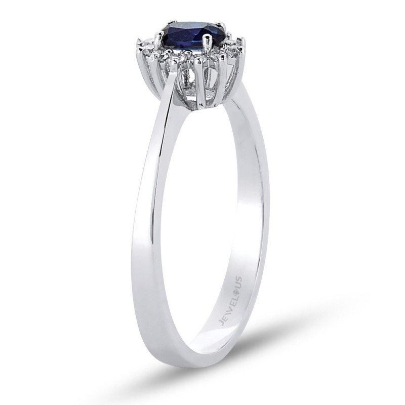 0.37 Karat Safir Taşlı Pırlanta Minimal Yüzük