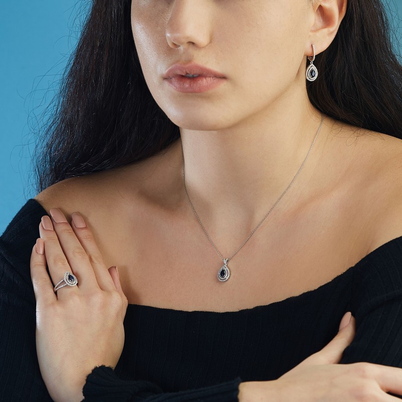 0.95 Karat Safir Taşlı Pırlanta Yüzük