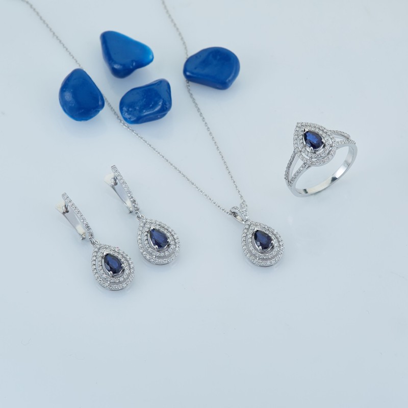 0.95 Karat Safir Taşlı Pırlanta Yüzük