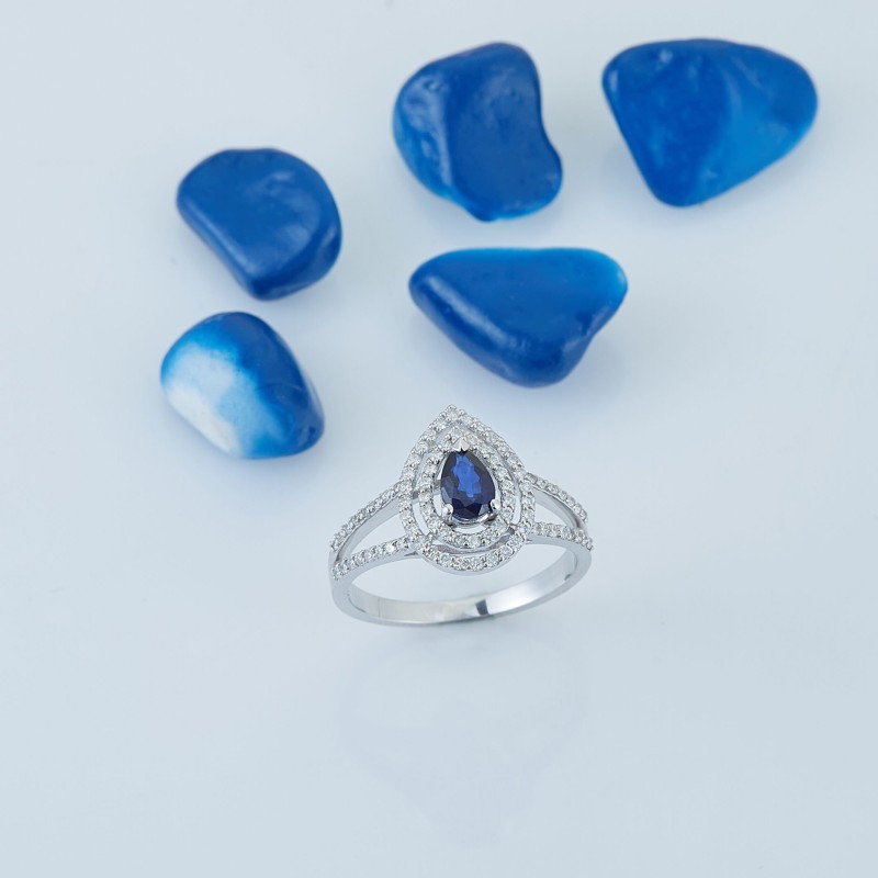 0.95 Karat Safir Taşlı Pırlanta Yüzük