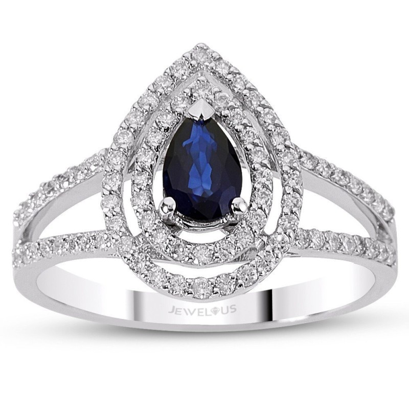 0.95 Karat Safir Taşlı Pırlanta Yüzük