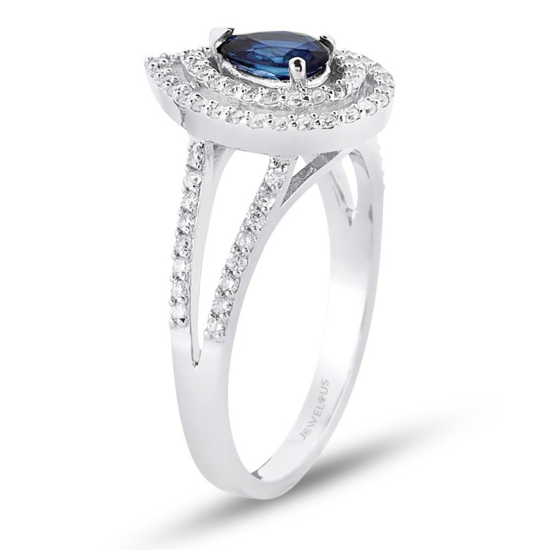 0.95 Karat Safir Taşlı Pırlanta Yüzük