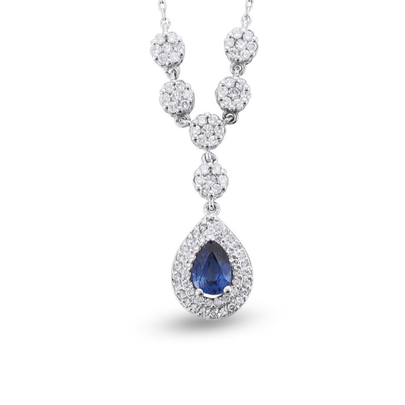 1.16 Karat Safir Taşlı Pırlanta Kolye