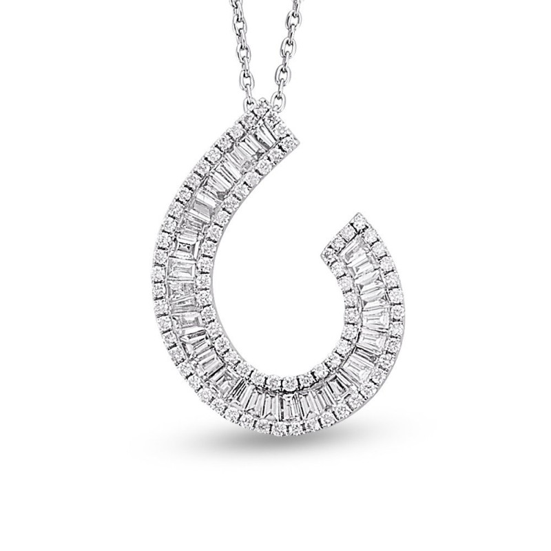 0.93 Karat Baget Pırlanta Kolye