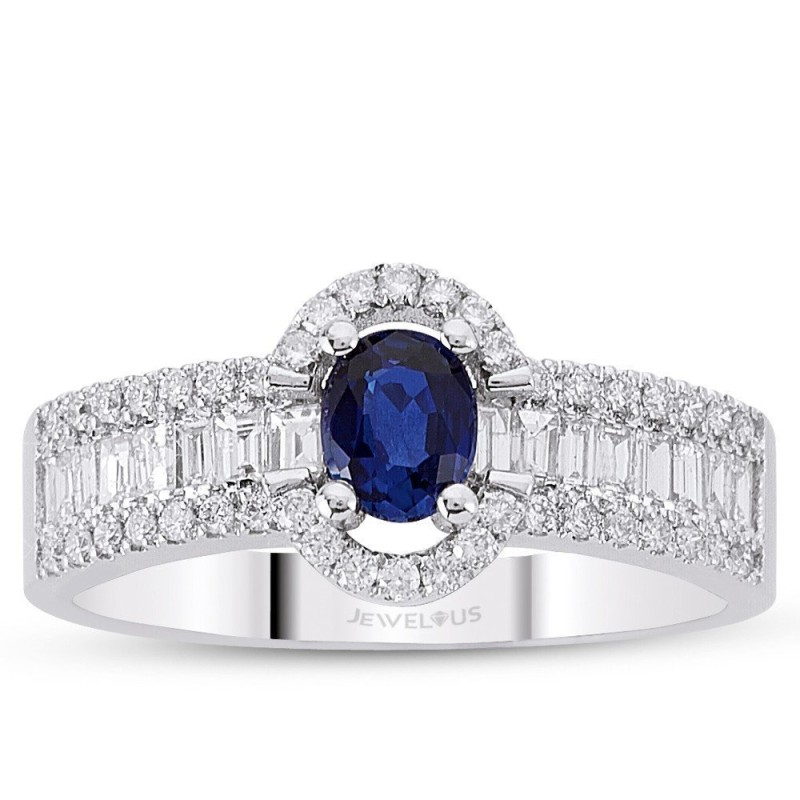 1.00 Karat Safir Taşlı Pırlanta Yüzük