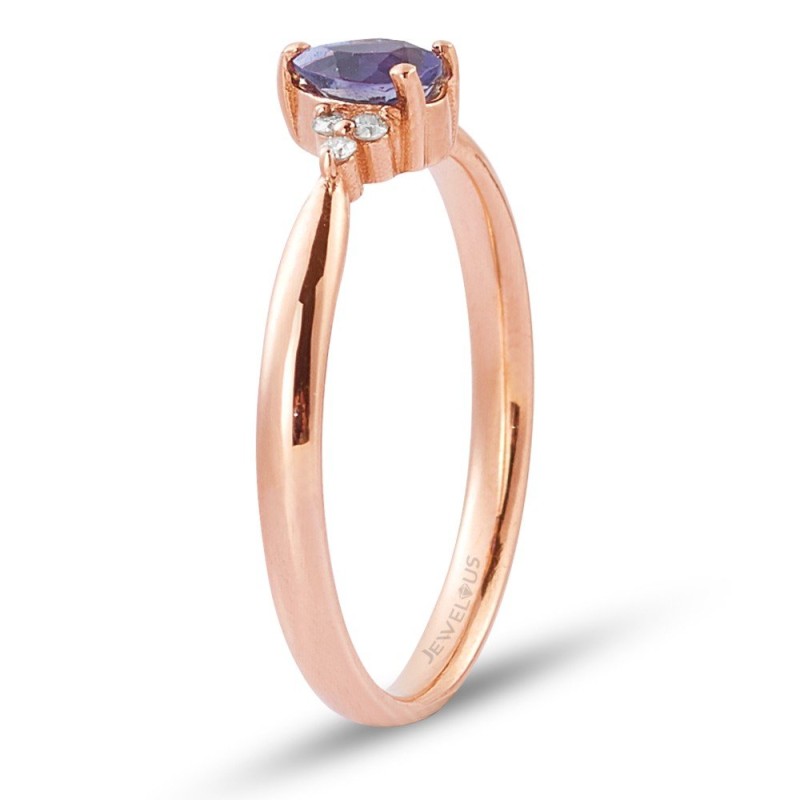0.36 Karat Safir Taşlı Pırlanta Minimal Yüzük