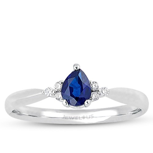 0.54 Karat Safir Taşlı Pırlanta Minimal Yüzük