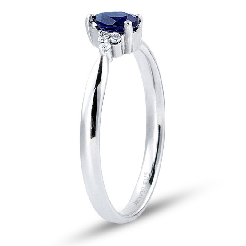 0.54 Karat Safir Taşlı Pırlanta Minimal Yüzük