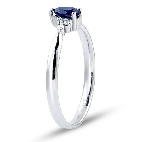 0.54 Karat Safir Taşlı Pırlanta Minimal Yüzük