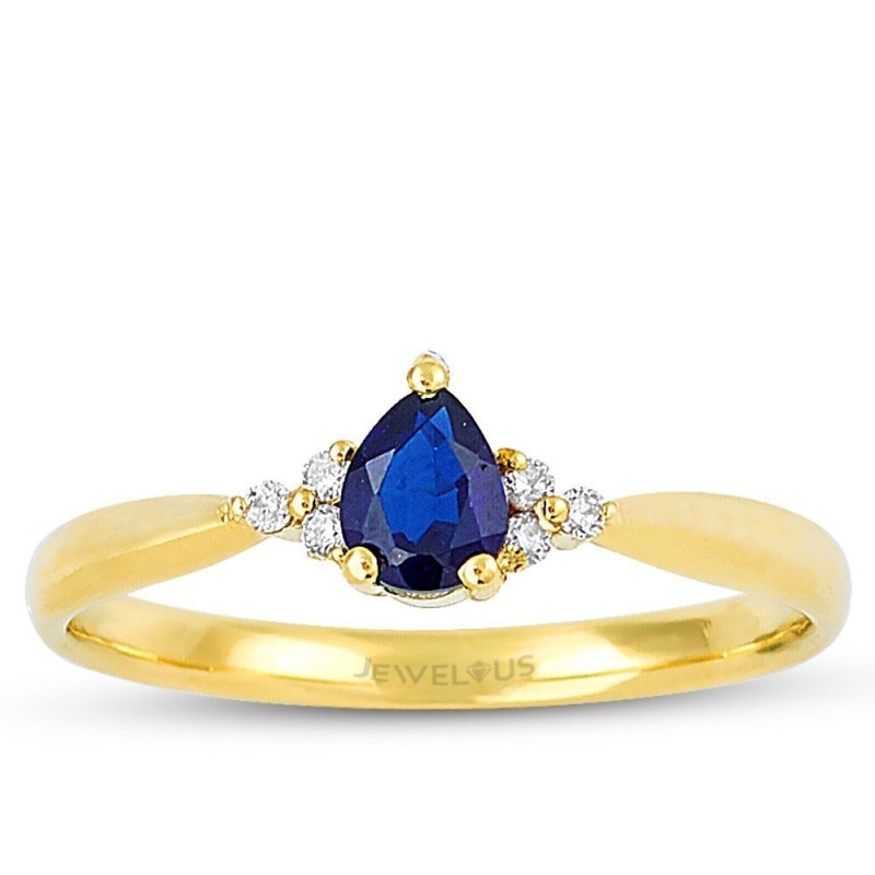 0.54 Karat Safir Taşlı Pırlanta Minimal Yüzük