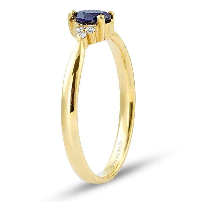 0.54 Karat Safir Taşlı Pırlanta Minimal Yüzük