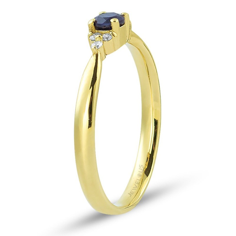 0.53 Karat Safir Taşlı Pırlanta Minimal Yüzük
