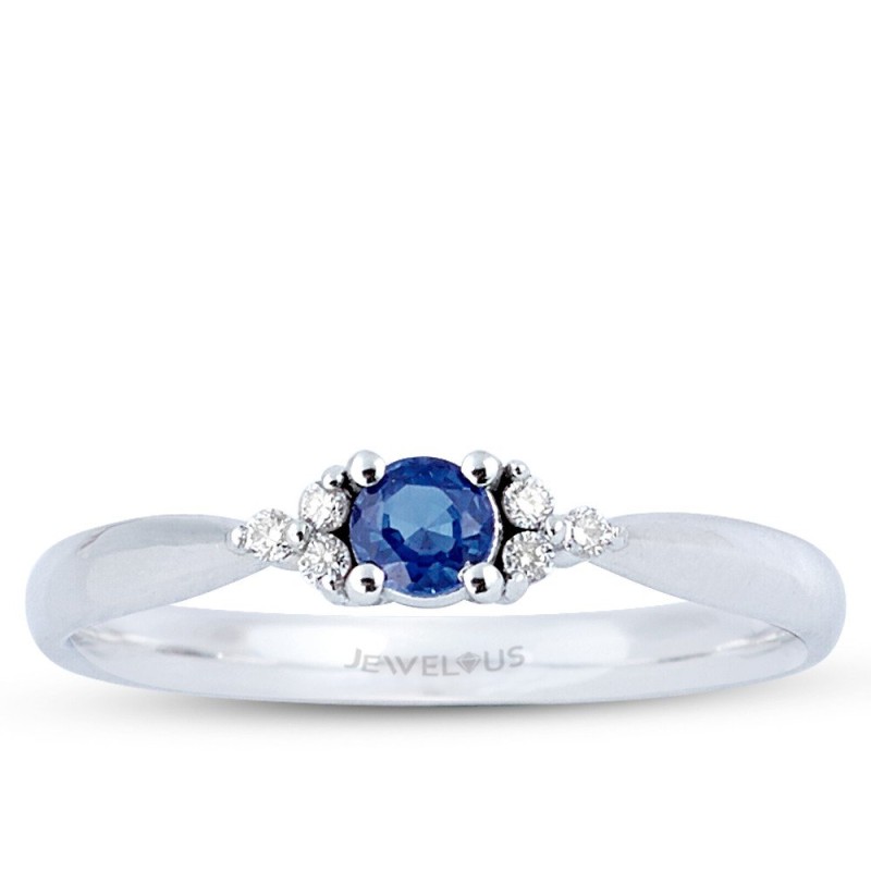0.31 Karat Safir Taşlı Pırlanta Minimal Yüzük