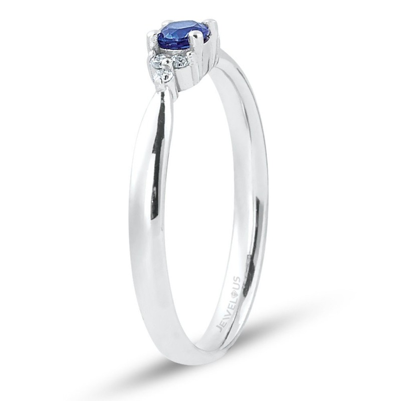 0.31 Karat Safir Taşlı Pırlanta Minimal Yüzük