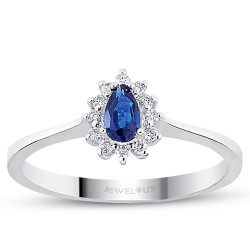 0.42 Karat Safir Taşlı Pırlanta Yüzük