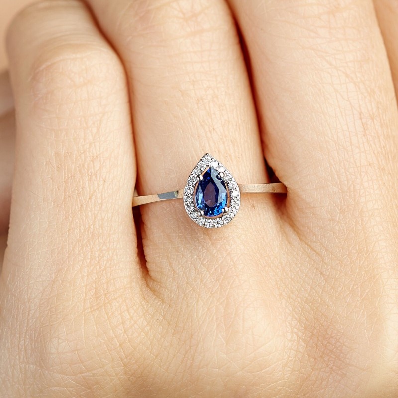 0.61 Karat Safir Taşlı Pırlanta Yüzük