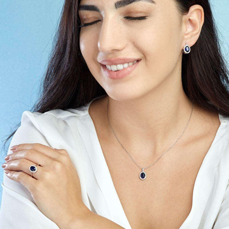 1.88 Karat Safir Taşlı Pırlanta Yüzük
