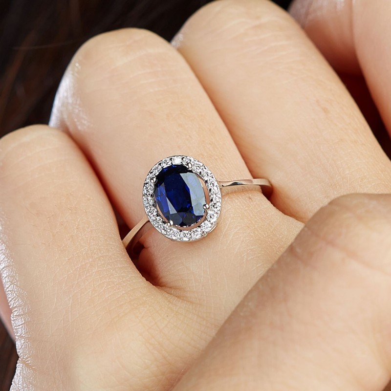 1.88 Karat Safir Taşlı Pırlanta Yüzük