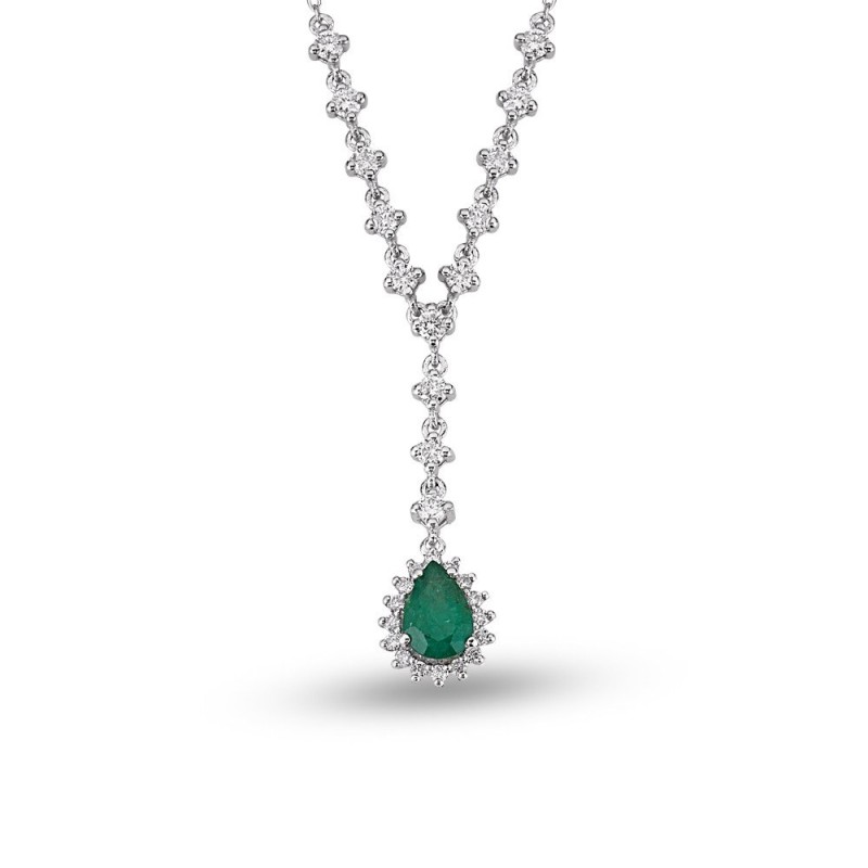 1.05 Karat Zümrüt Taşlı Pırlanta Kolye