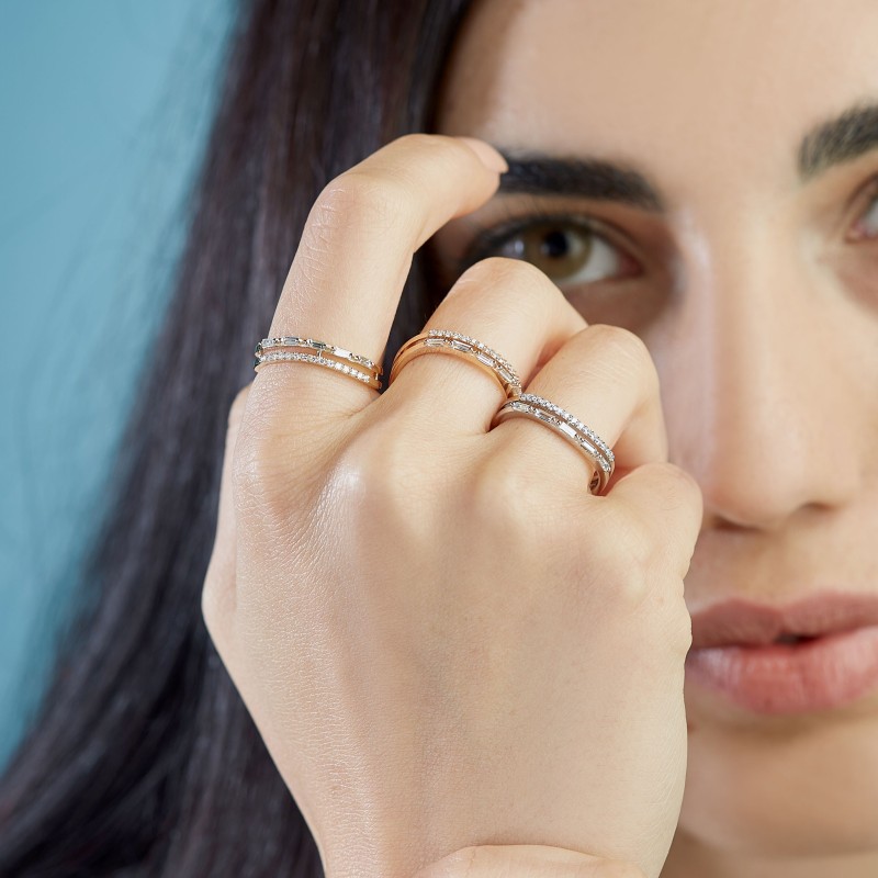 0.25 Karat Baget Pırlanta Minimal Yüzük