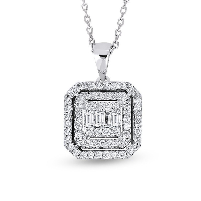 0.49 Karat Baget  Pırlanta Kolye