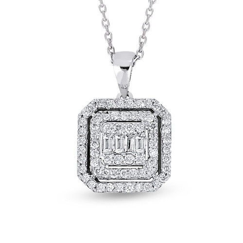 0.49 Karat Baget  Pırlanta Kolye
