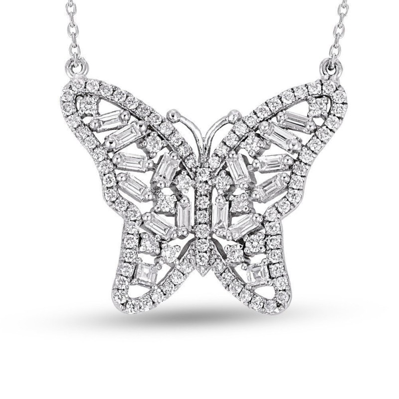 1.23 Karat Baget Taşlı Pırlanta Kolye