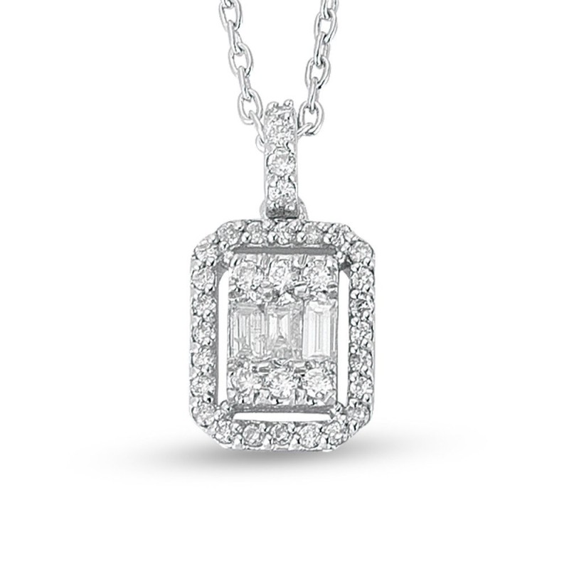 0.25 Karat Baget Pırlanta Kolye
