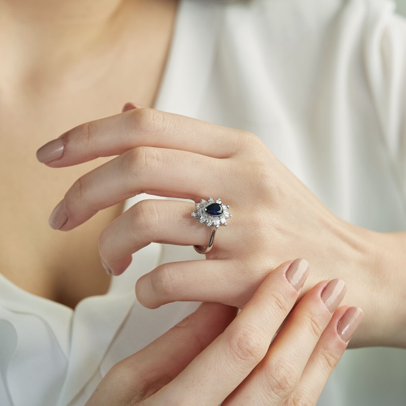 1.26 Karat Safir Taşlı Pırlanta Yüzük