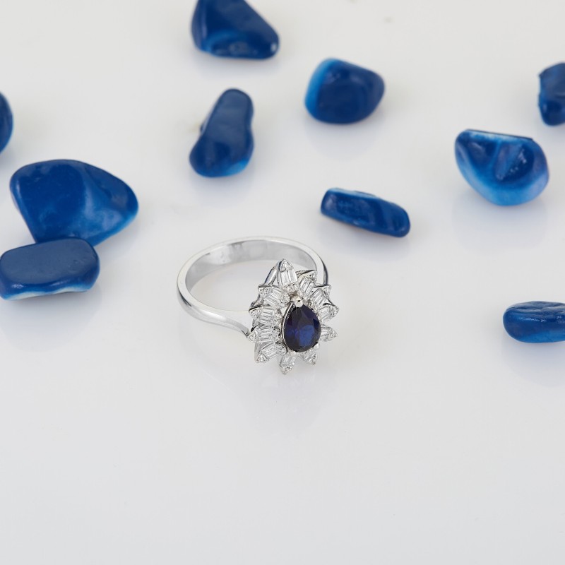 1.26 Karat Safir Taşlı Pırlanta Yüzük