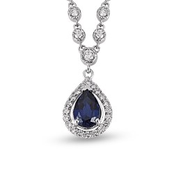 1.31 Karat Safir Taşlı Pırlanta Kolye