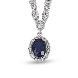 2,07 Karat Safir Taşlı Pırlanta Kolye