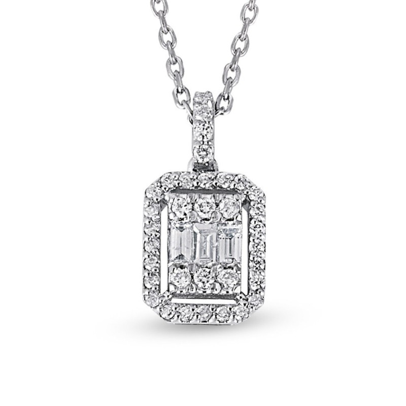 0.25 Karat Baget Pırlanta Kolye