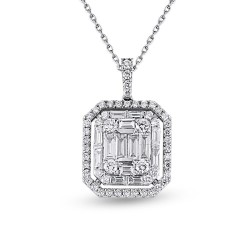 1.42 Karat baget Pırlanta Kolye