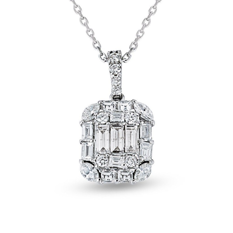 0.95 Karat Baget Pırlanta Kolye