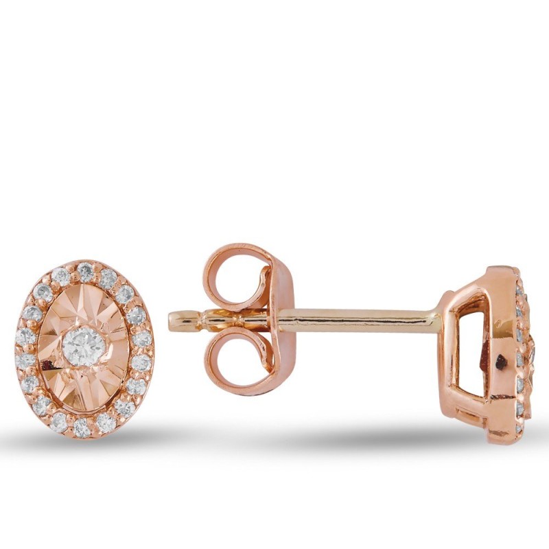 0.12 Karat Pırlanta Minimal Küpe