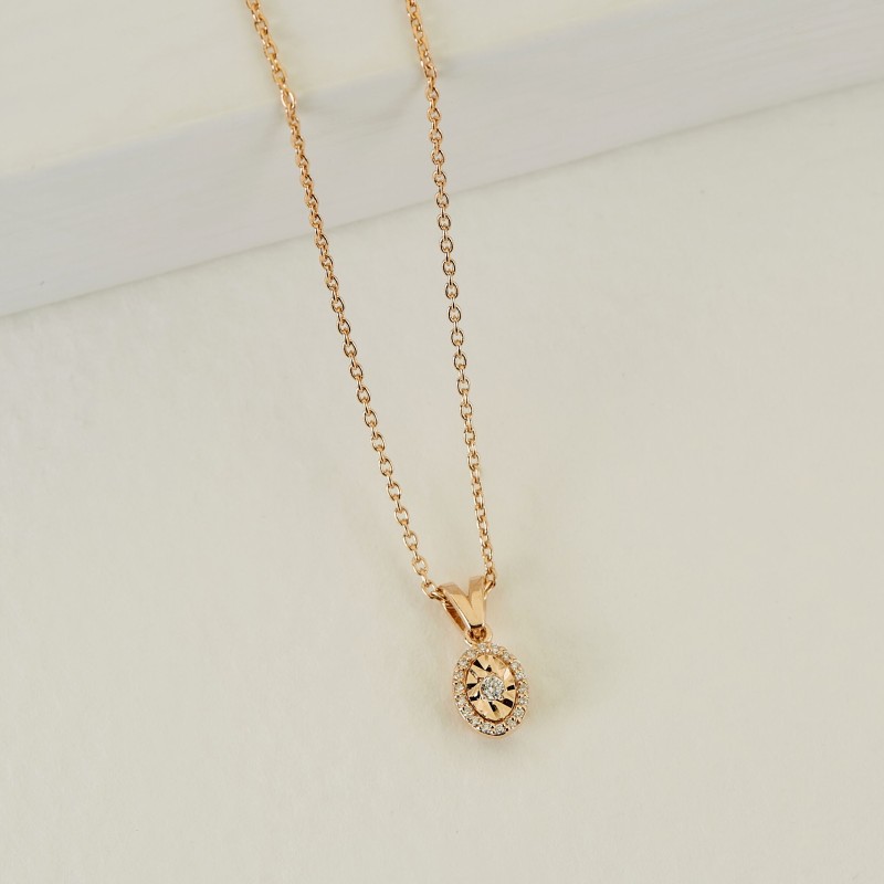 0.06 Karat Pırlanta Minimal Kolye