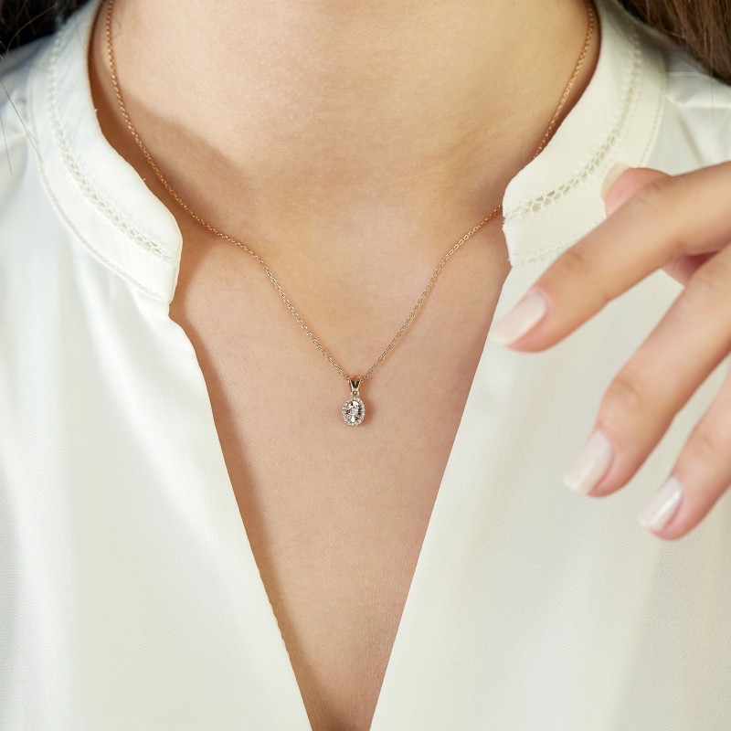 0.06 Karat Pırlanta Minimal Kolye