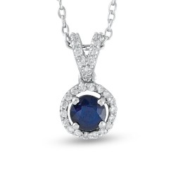 0.47 Karat Safir Taşlı Pırlanta Kolye