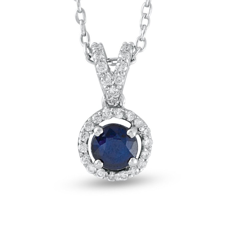 0.47 Karat Safir Taşlı Pırlanta Kolye