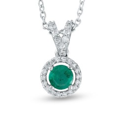 0.34 Karat Zümrüt Taşlı Pırlanta Kolye