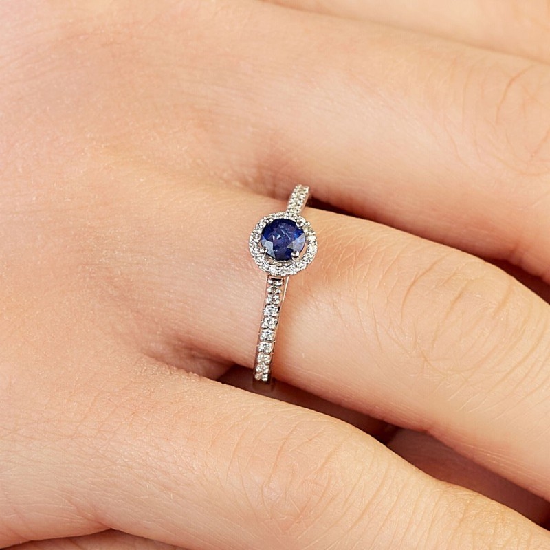 0.52 Karat Safir Taşlı Pırlanta Yüzük