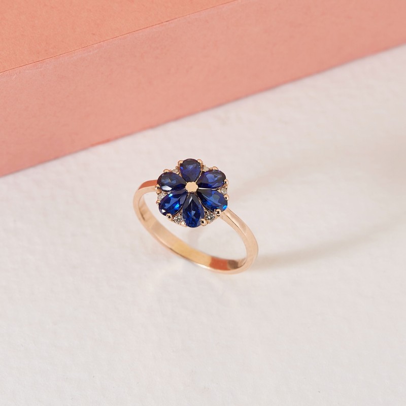 1.41 Karat Safir Taşlı Pırlanta Yüzük