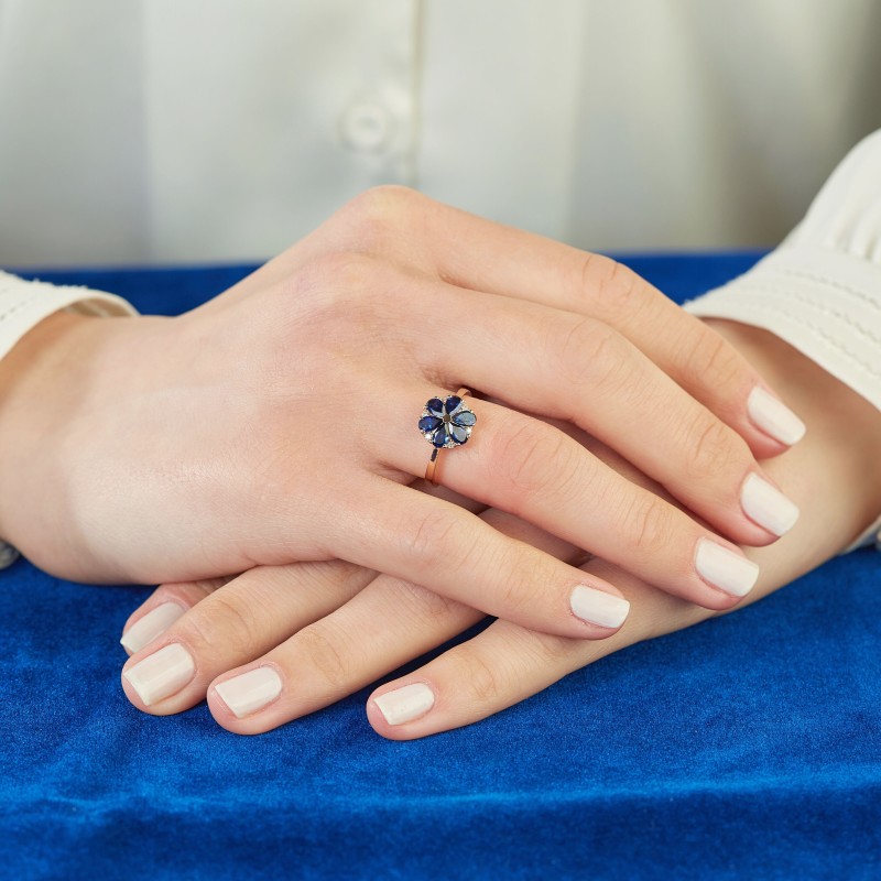 1.41 Karat Safir Taşlı Pırlanta Yüzük