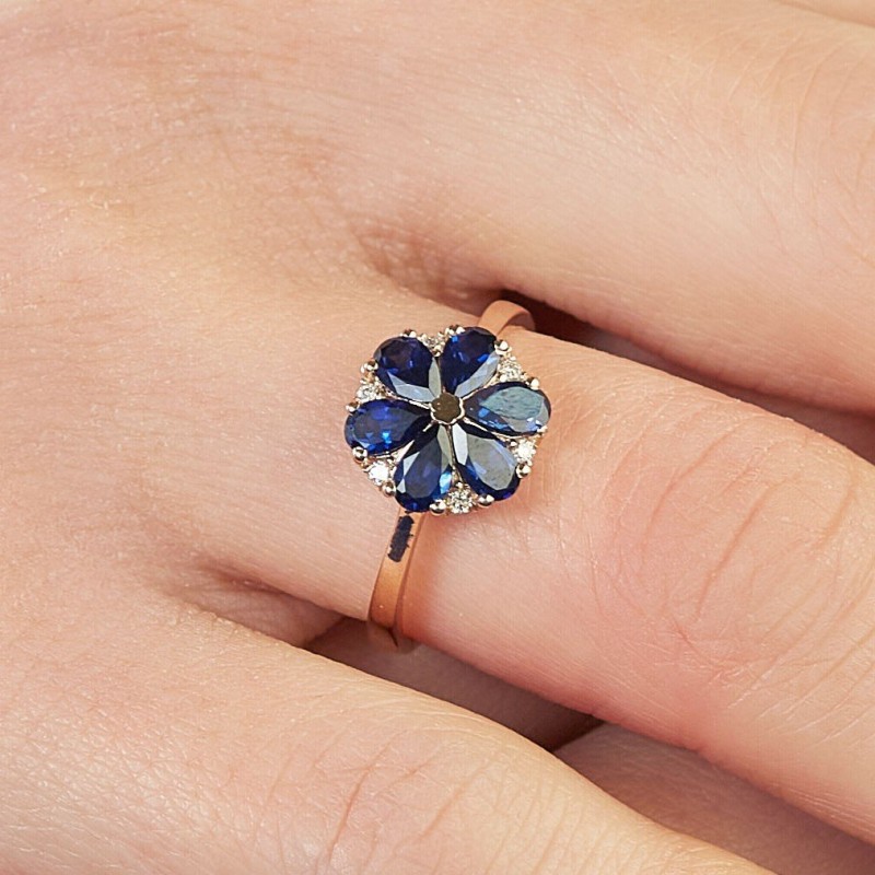 1.41 Karat Safir Taşlı Pırlanta Yüzük