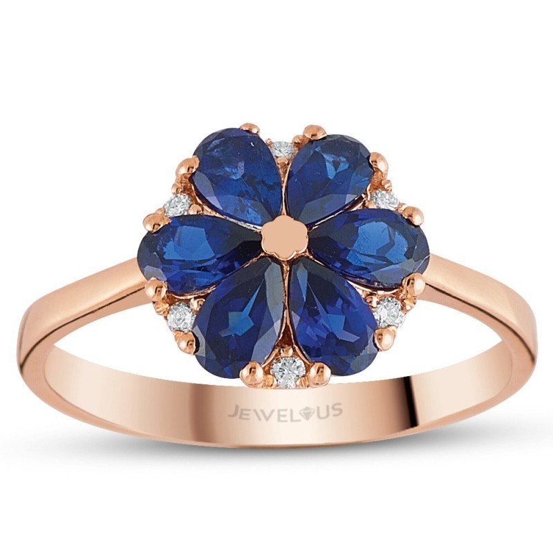 1.41 Karat Safir Taşlı Pırlanta Yüzük