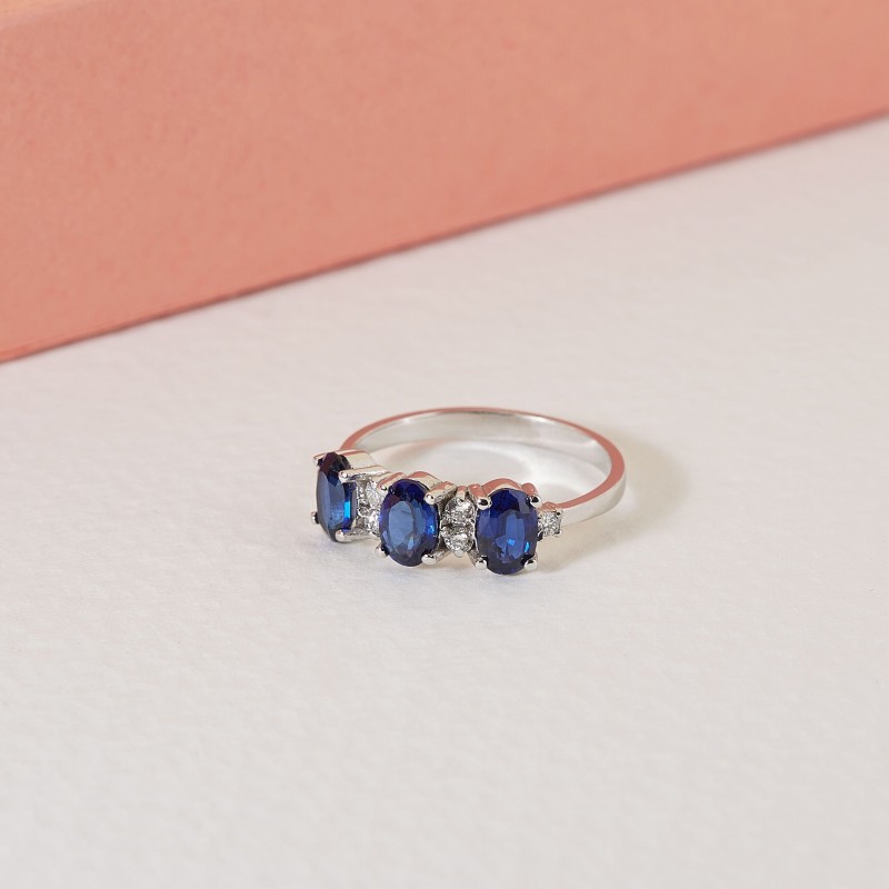 1.18 Karat Safir Taşlı Pırlanta Yüzük