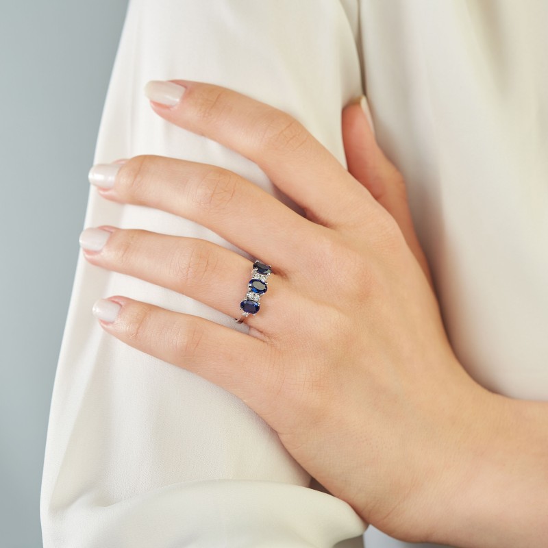 1.18 Karat Safir Taşlı Pırlanta Yüzük