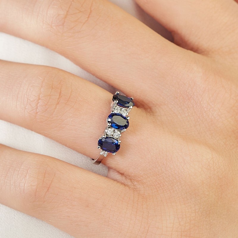 1.18 Karat Safir Taşlı Pırlanta Yüzük