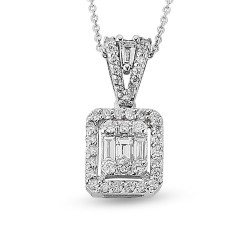 0.34 Karat Baget Pırlanta Kolye
